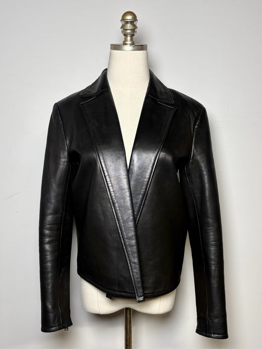 Women Size 38 (2 - 4 US) IRO Black Solid 100% Leather Pre-owned Jacket