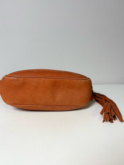 Gucci Solid Suede Leather Rust Orange Disco Purse