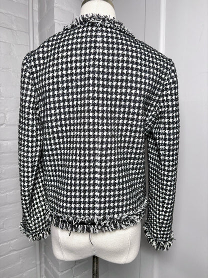Women Size 2 Kate Spade New York Black & White Tweed Pre-owned Blazer