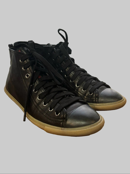 W Shoe Size 40 (10, US) Prada Black Nappa Leather high Top Sneakers