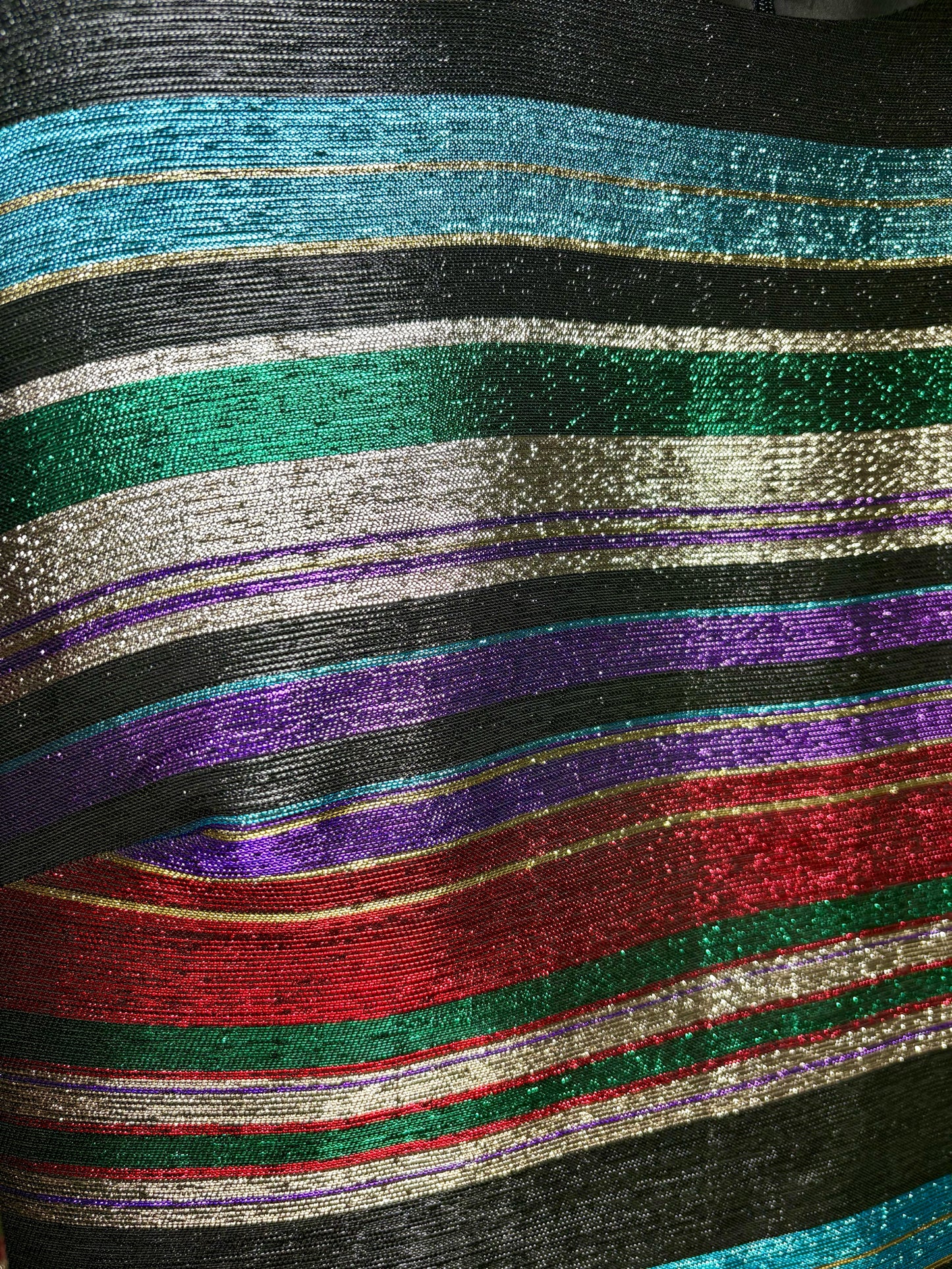 Women Size 14 Trina Turk Multi-Color Striped, Metallic NWT Dress