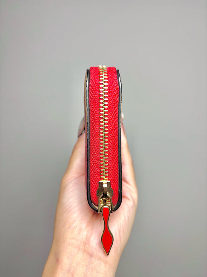 Leather Christian Louboutin Leather Red, Tan Small Wallet