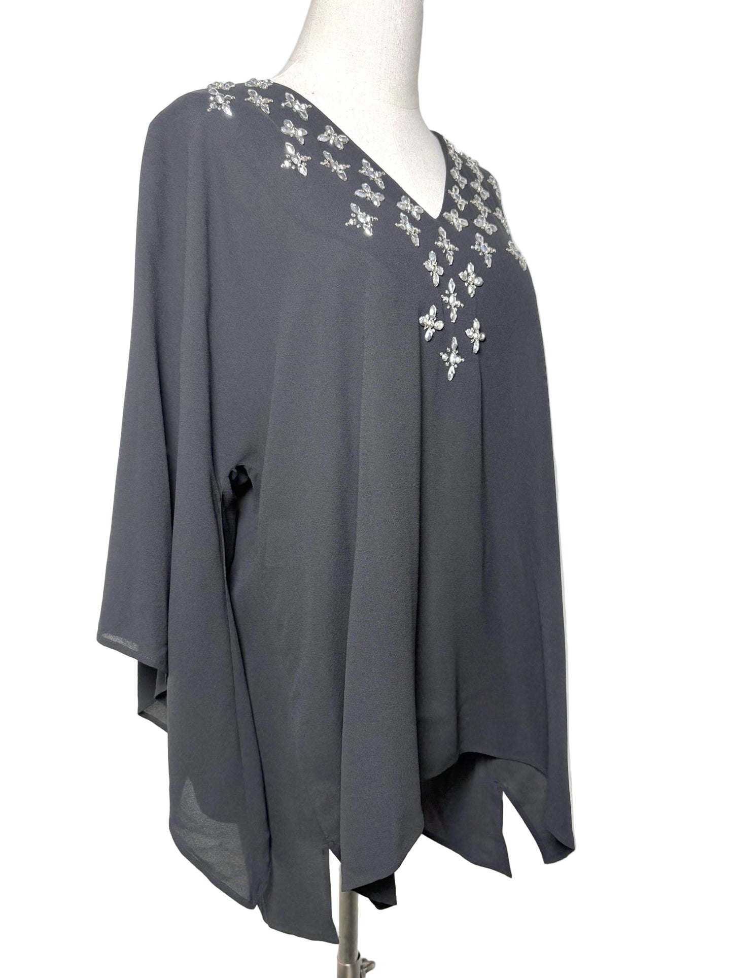 Women Size One Size Michael Kors Collection Black Embellished Silk NWT Blouse