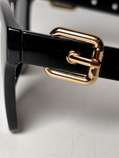 Plastic Moschino Black "55MM Decorative Buckle Square Sunglasses"