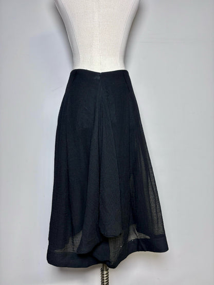 Women Size 40 (4 - 6 US) Alexander McQueen Black Wool A-line Skirt