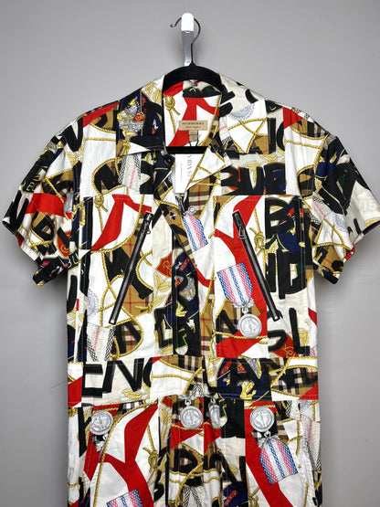 Women Size 4 Burberry Multi-Color Archive Graffiti Print NWT, Pre-owned Jumpsuit