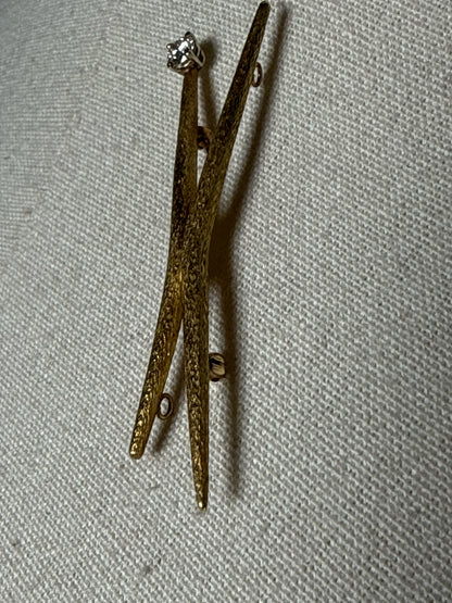 14K Gold Pendant w/Vintage European-Cut Diamond .40 ct. I/SI1