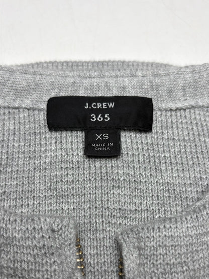 Women Size XS J.Crew 365 Light Gray Waffle Knit Cotton Wool Blend Pre-Owned Sweater