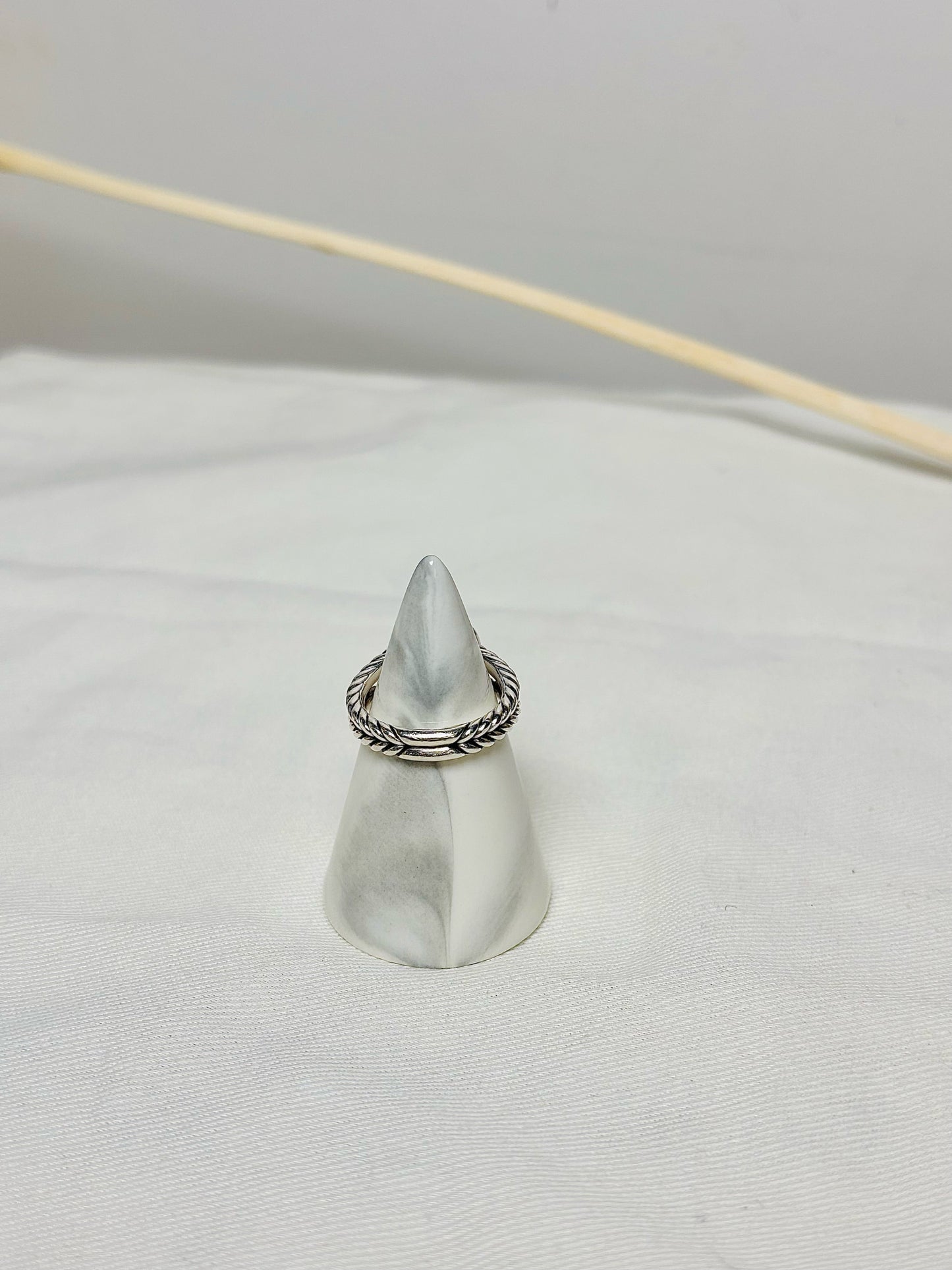 Sterling Silver David Yurman Topaz, Diamonds Sz 6, 7 mm Petite Albion Ring