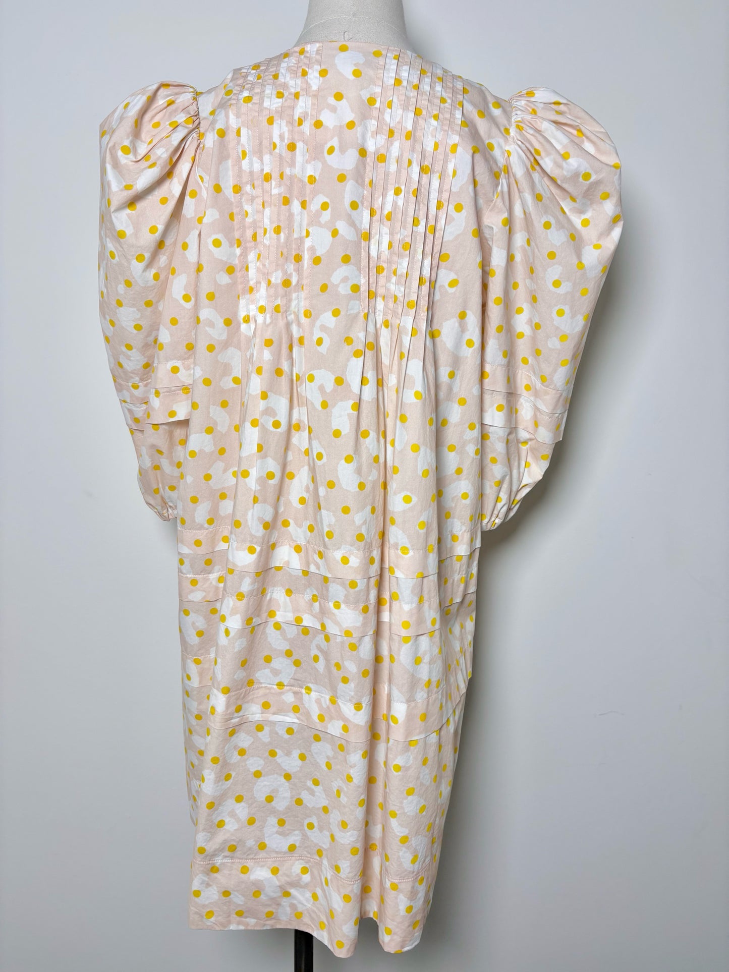 Women Size M Hunter Bell Pink,white,yellow Abstract Art Cotton Dress