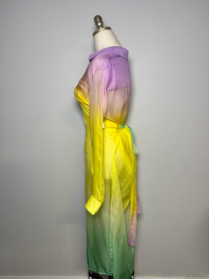 Women Size 6 Le Superbe Ombre Silk Blend Pre-owned Dress