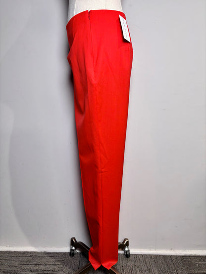 Women Size 48 (L, US) Belvest Red Pure Wool 2-piece Blazer, Pants Suit