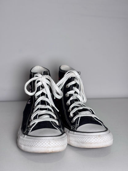 W Shoe Size 8 Converse Crafted With Love Black, Red Hearts Pre-owned Sneakers