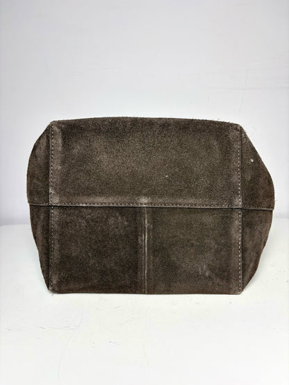 Simons Brown Suede Leather Shoulder Bucket Bag Pre-owned
