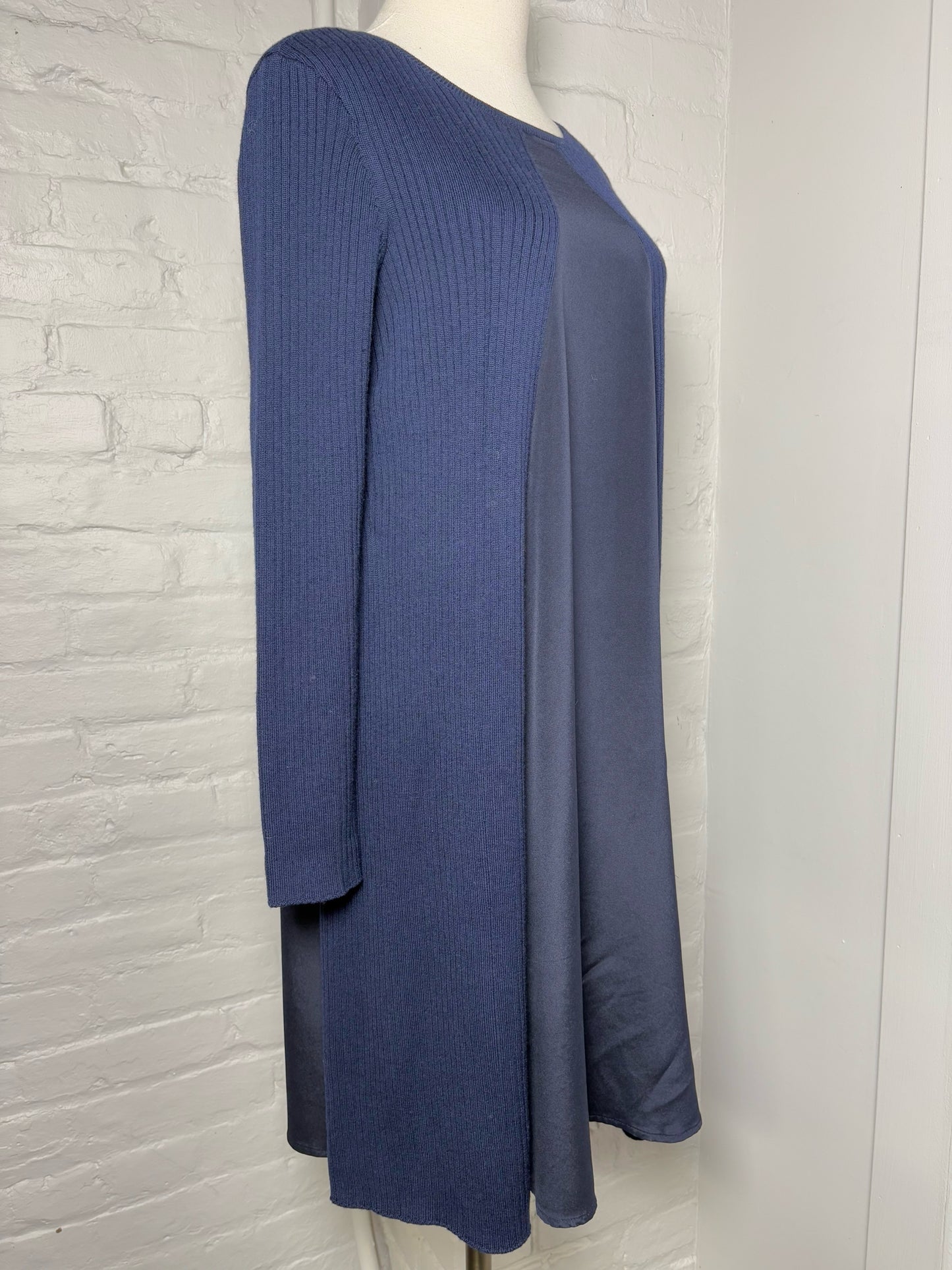 Women Size 4 St. John Navy Blue Solid Dress