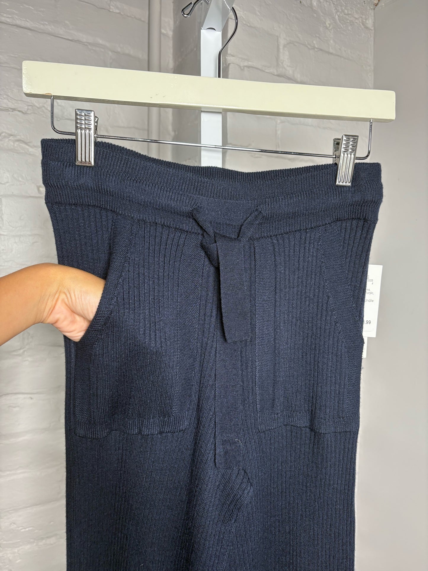 Women Size XS Splendid Navy NWT Ribbed Lounge Cropped Pants