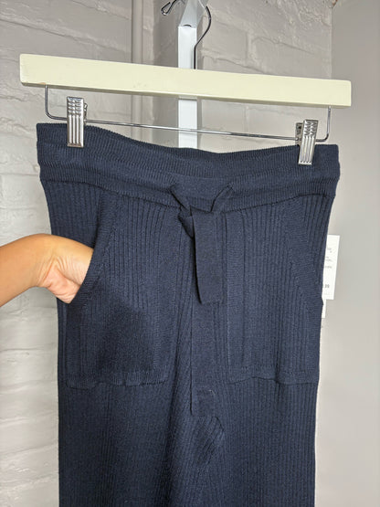 Women Size XS Splendid Navy NWT Ribbed Lounge Cropped Pants