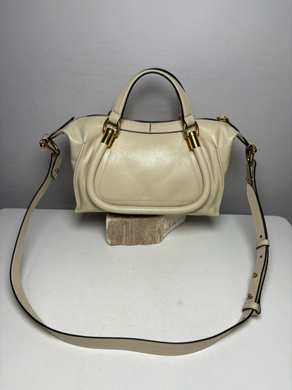 Women's Chloé Small Paraty 24 Cream Sweet Beige Leather Authentic Pre-Owned Shoulder Bag