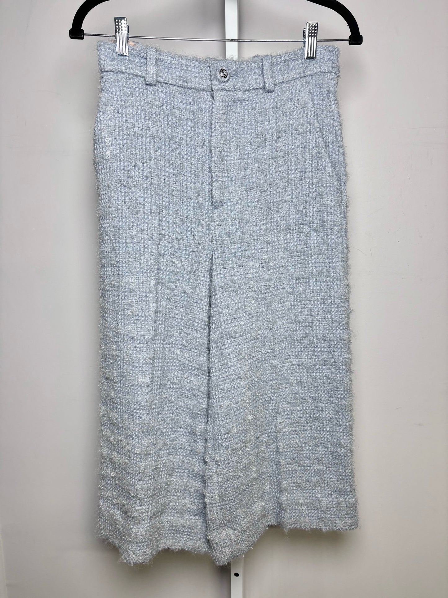 Women's Size 38 Gucci Tweed Wide-Leg Trousers