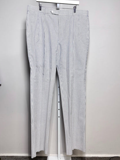 Jos. A. Bank Blue & White 100% Cotton Searsucker Men's 46R Suit NWT Pre-Owned