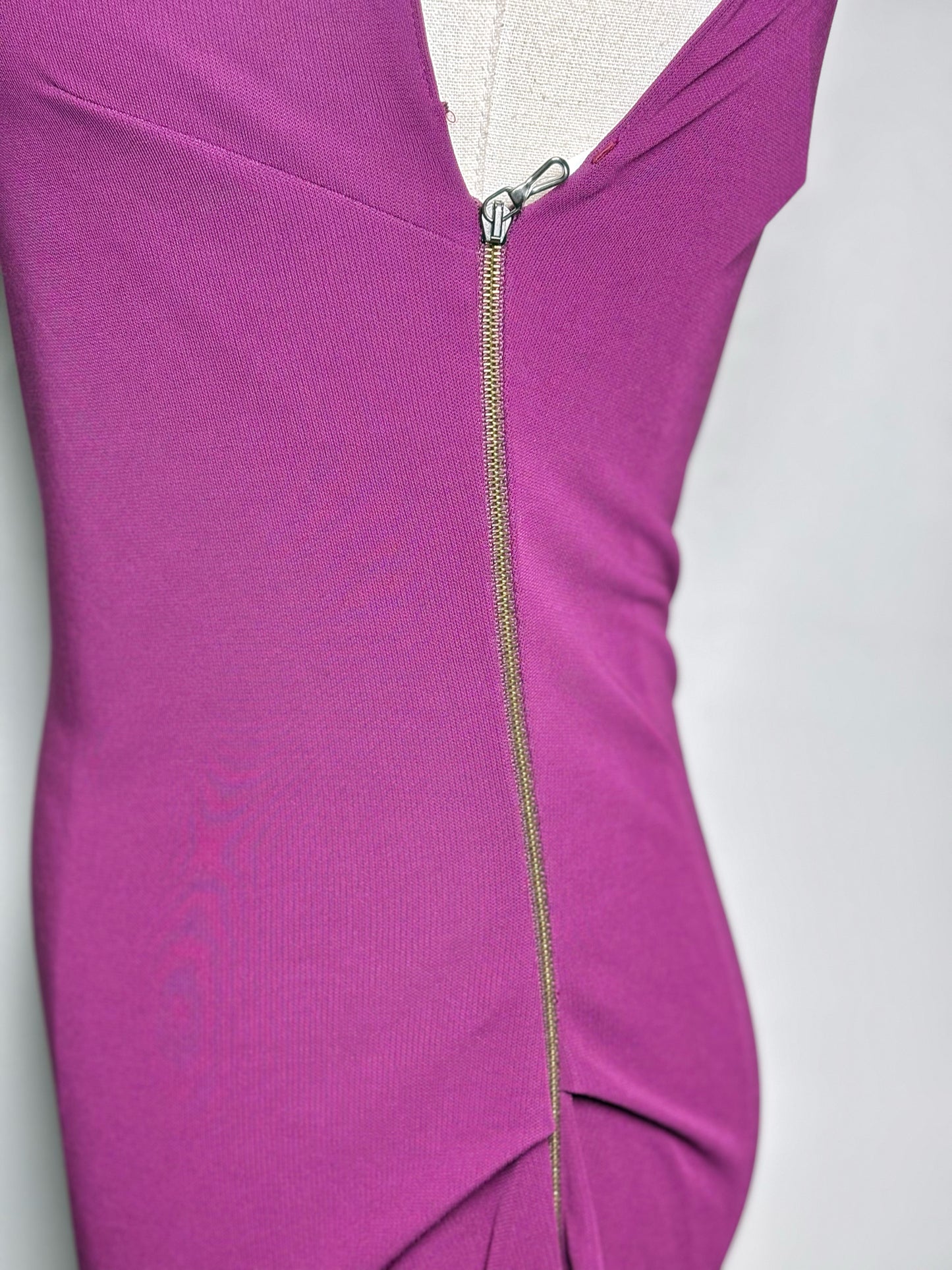 Women Size 6 Roland Mouret Plum Asymmetric Midi Clingy/Bodycon Pre-owned Dress