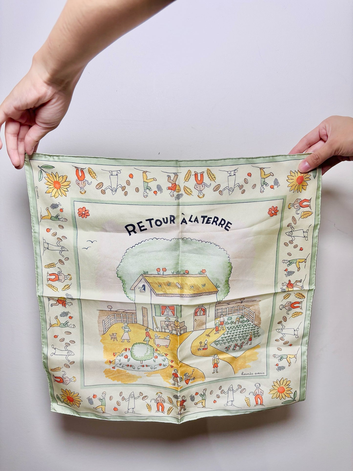 Hermes Landscape Retour a la Tierre Square Silk 45" Scarf