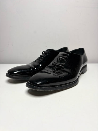 Men Shoe Size 7 Manolo Blahnik Black Patent Leather Pre-Owned Oxford Dress Shoes
