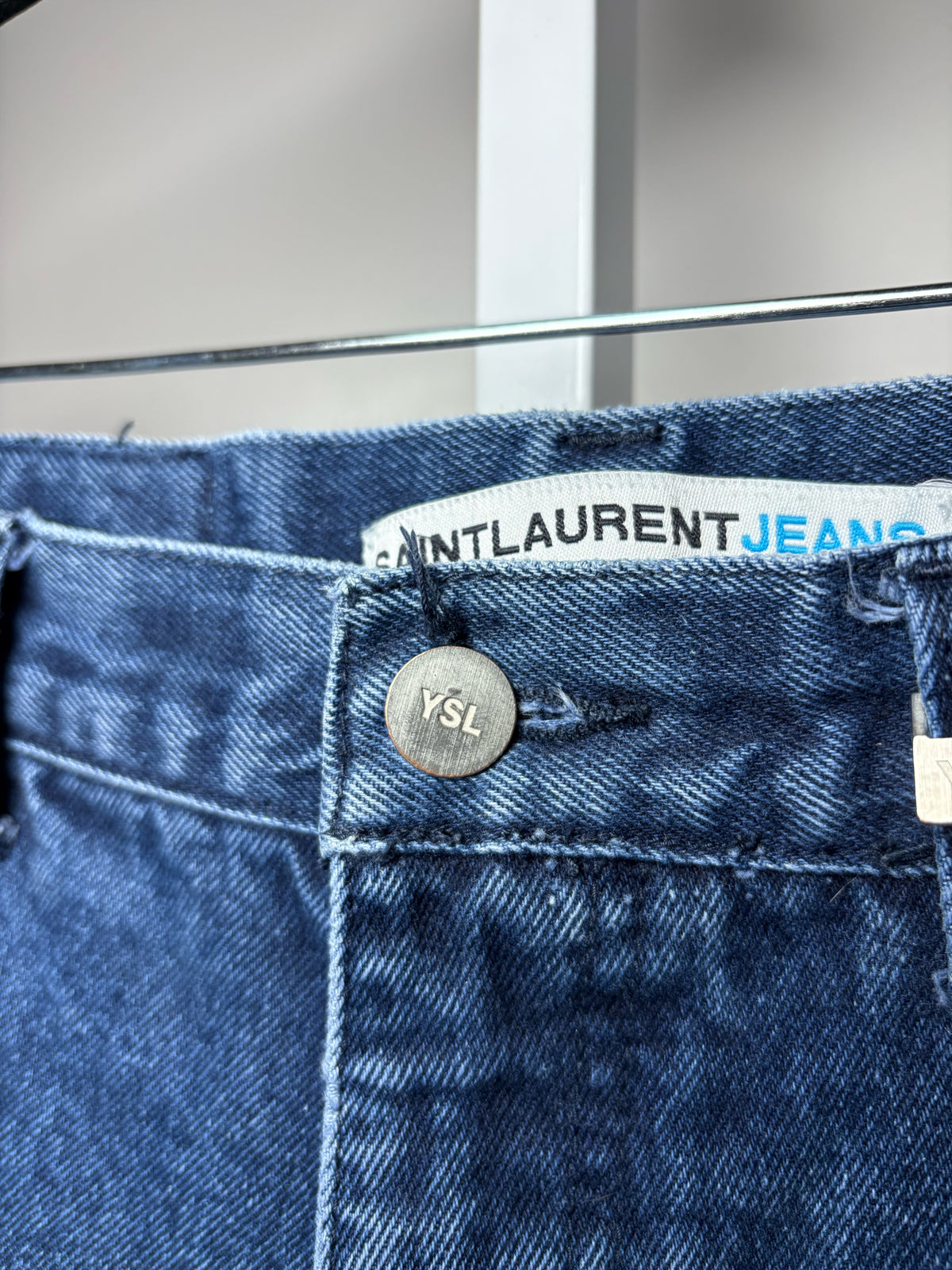 Men's Size 34 Saint Laurent Blue Pure Cotton Denim Pre-Owned Straight Leg Jeans