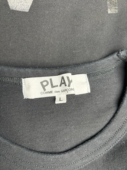 Women Size L Comme des Garcon PLAY Black Heart Pure Cotton Pre-owned T-shirt