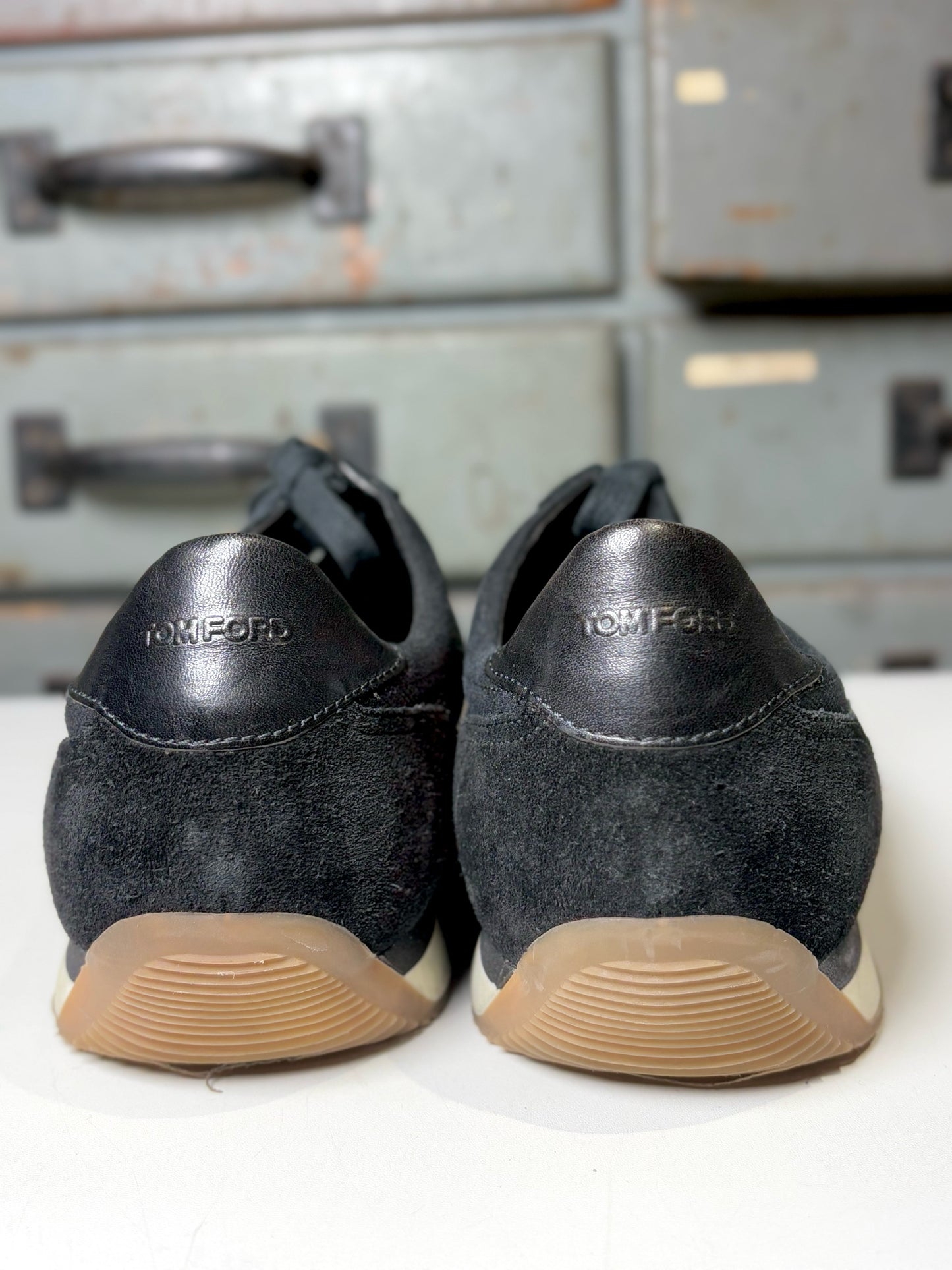 Tom Ford Black Canvas Solid 11 Men's Tennis Shoes