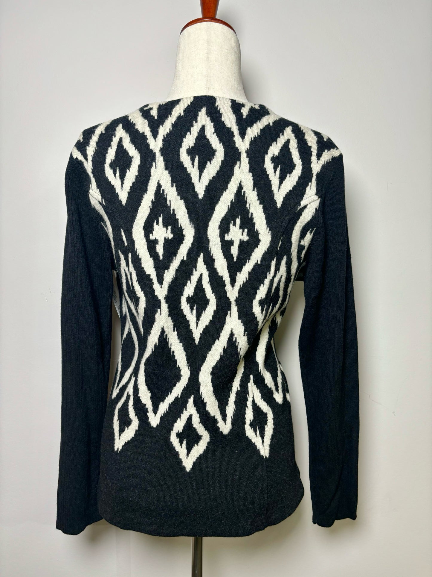 Women Size L Pendleton Black, Gray Print Wool Jacket w/Zipper