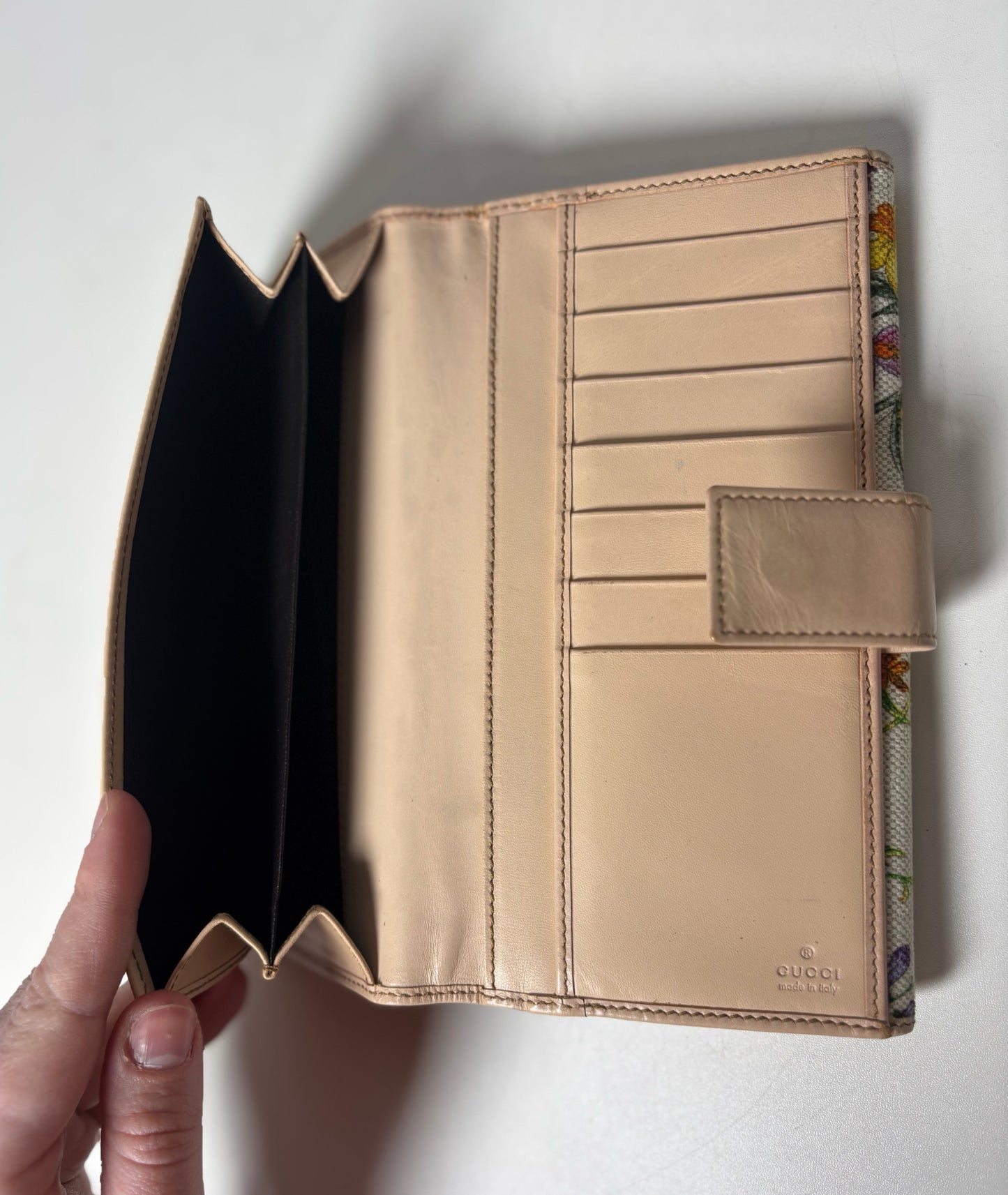 Canvas & Leather Gucci Leather, Canvas Multi-Color Continental Wallet