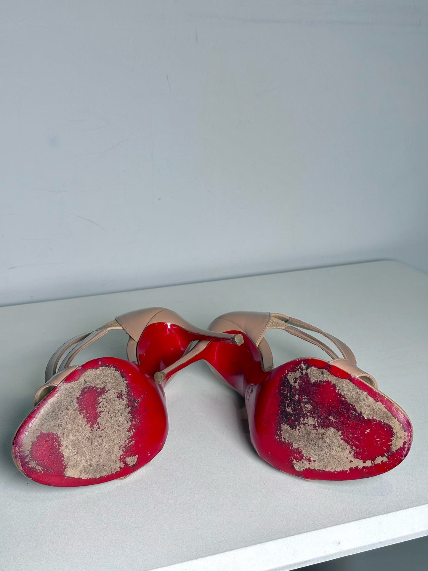 W Shoe Size 36.5 Christian Louboutin World Copine 100 Nude Pre-owned Heels