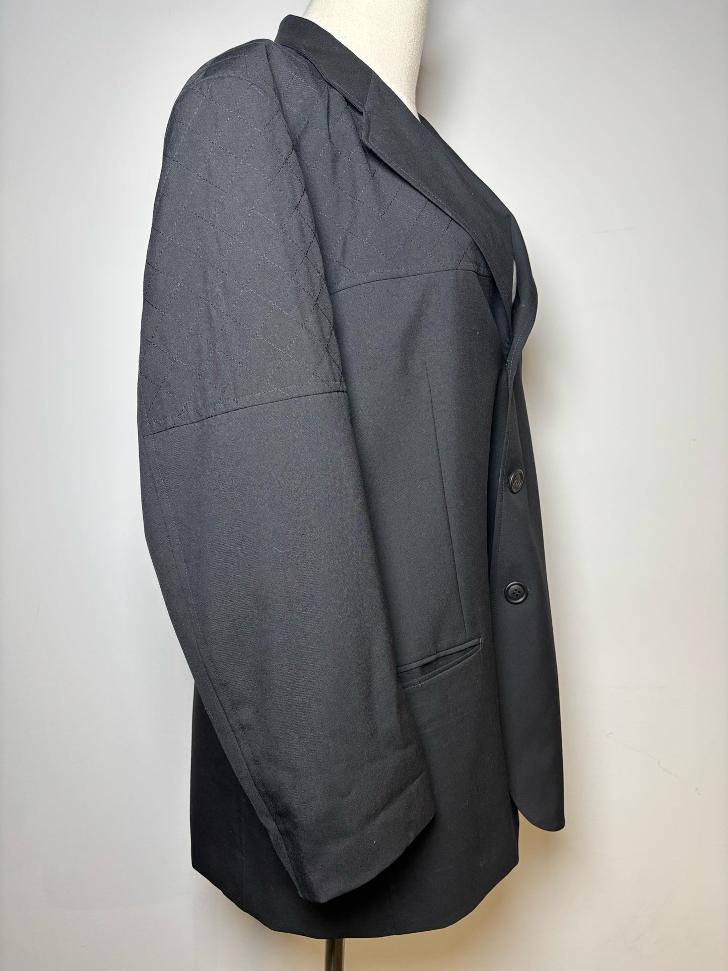 Issey Miyake Black Wool Diamond Quilt Panels Solid Men's 5 (XL, US) Suit