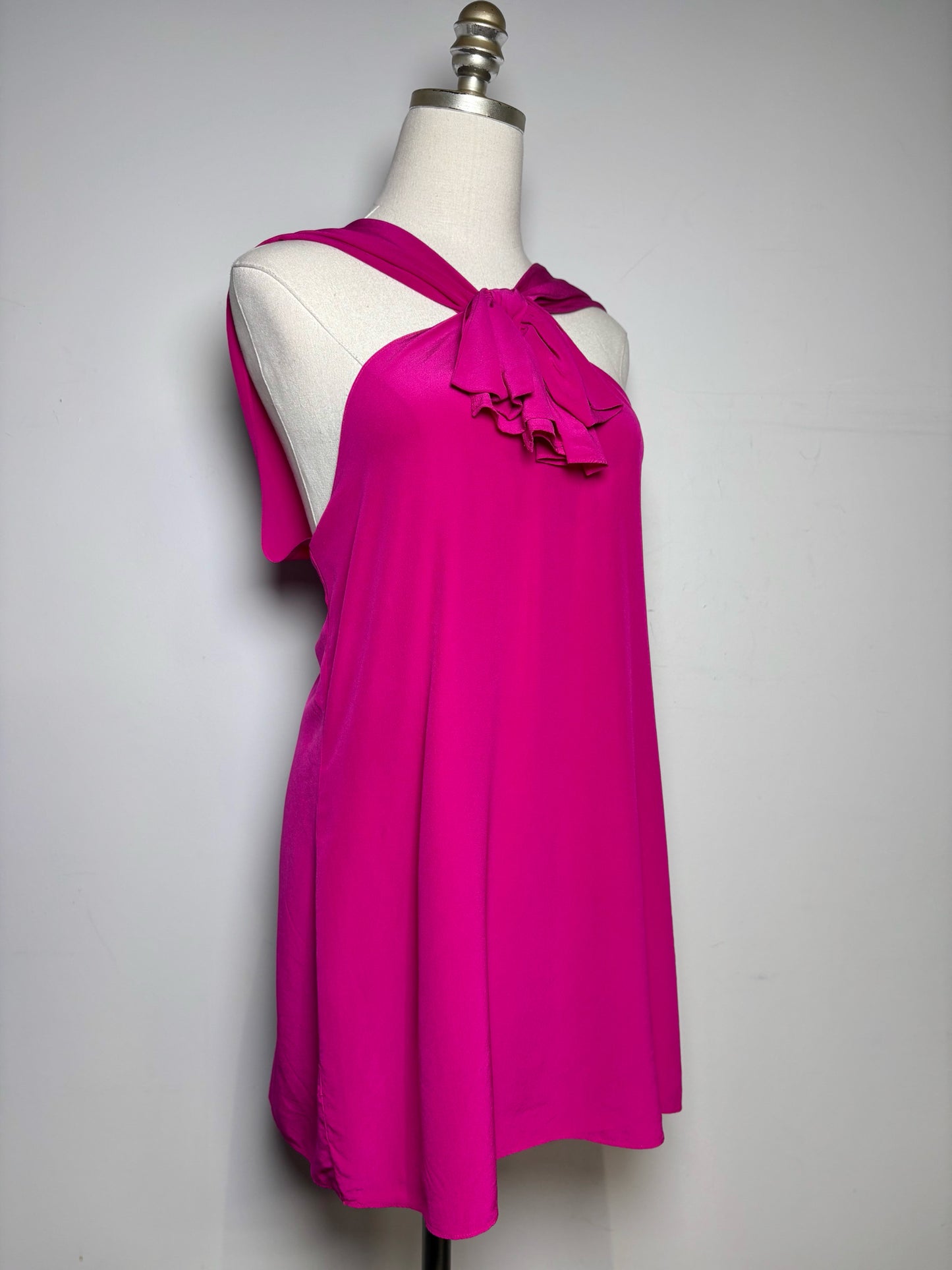 Women Size 14 Moschino Hot Pink Solid Women's Pure Silk Pre-owned Blouse