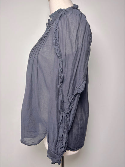 Women Size XS Zadig & Voltaire Black Solid Cotton Blend Pre-owned Blouse