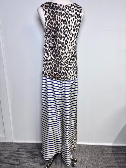 Women Size 2 La Prestic Ouiston Cream, Blue Striped, Animal Print 2 Piece Set