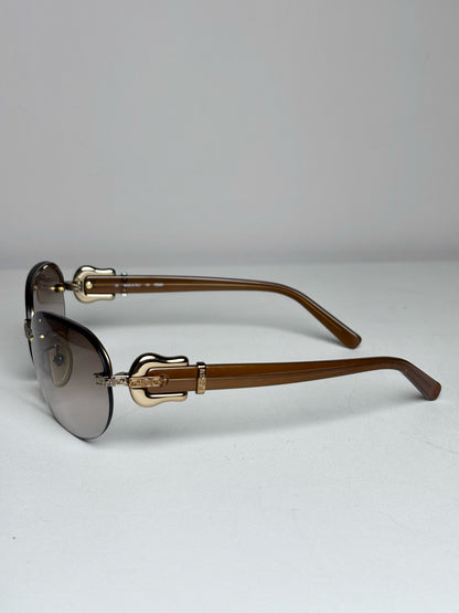 Fendi FS481 Vintage Pre-owned Gradient Brown Sunglasses