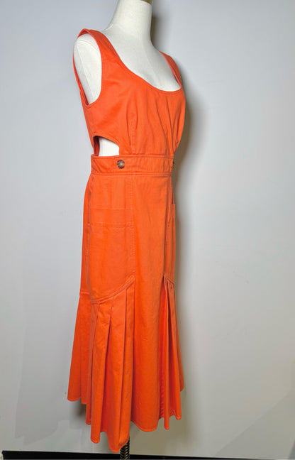 Women Size M Hunter Bell Orange Solid Cotton NWT Giselle Dress