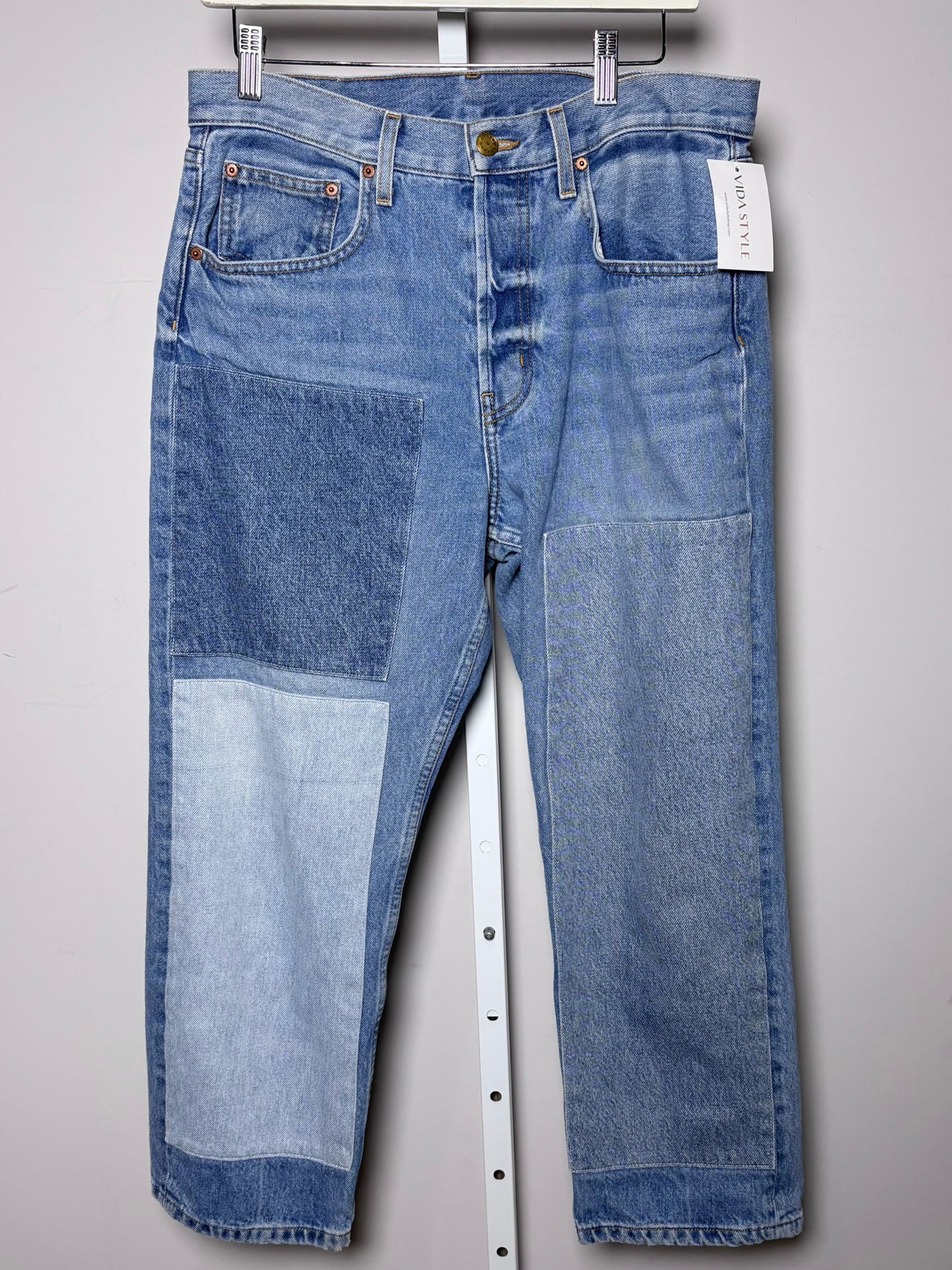 Women Size 29 (8) B Sides Blue Jeans Light Blue Patches Pre-Owned Jeans