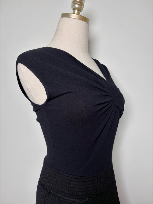 Women Size 6 M Missoni Black Mini Fit & Flare Smocked Waist Dress