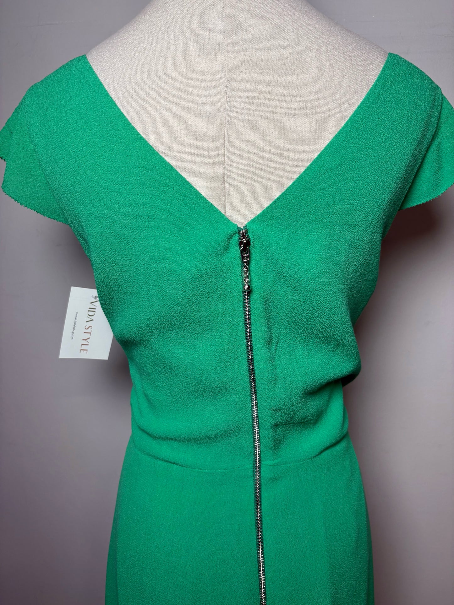 Women Size 8 Kate Spade New York Green Flowy Tea Length Pre-owned Dress