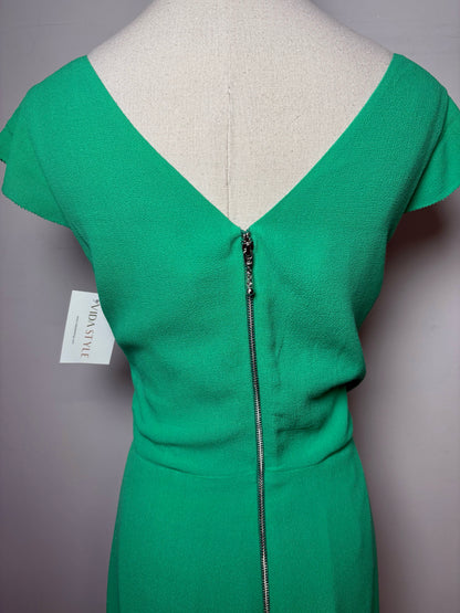 Women Size 8 Kate Spade New York Green Flowy Tea Length Pre-owned Dress