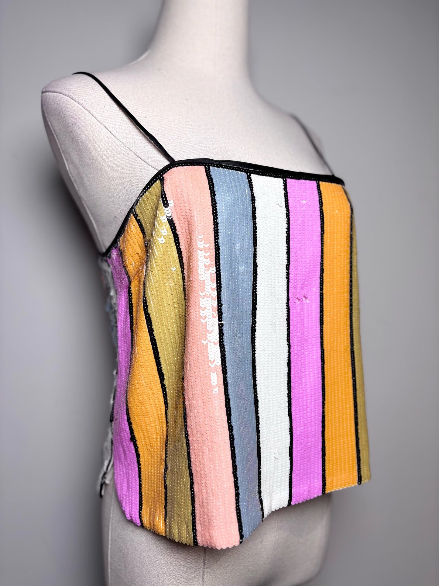 Women Size 8 Veronica Beard Multi-Color Vertical Stripes Top