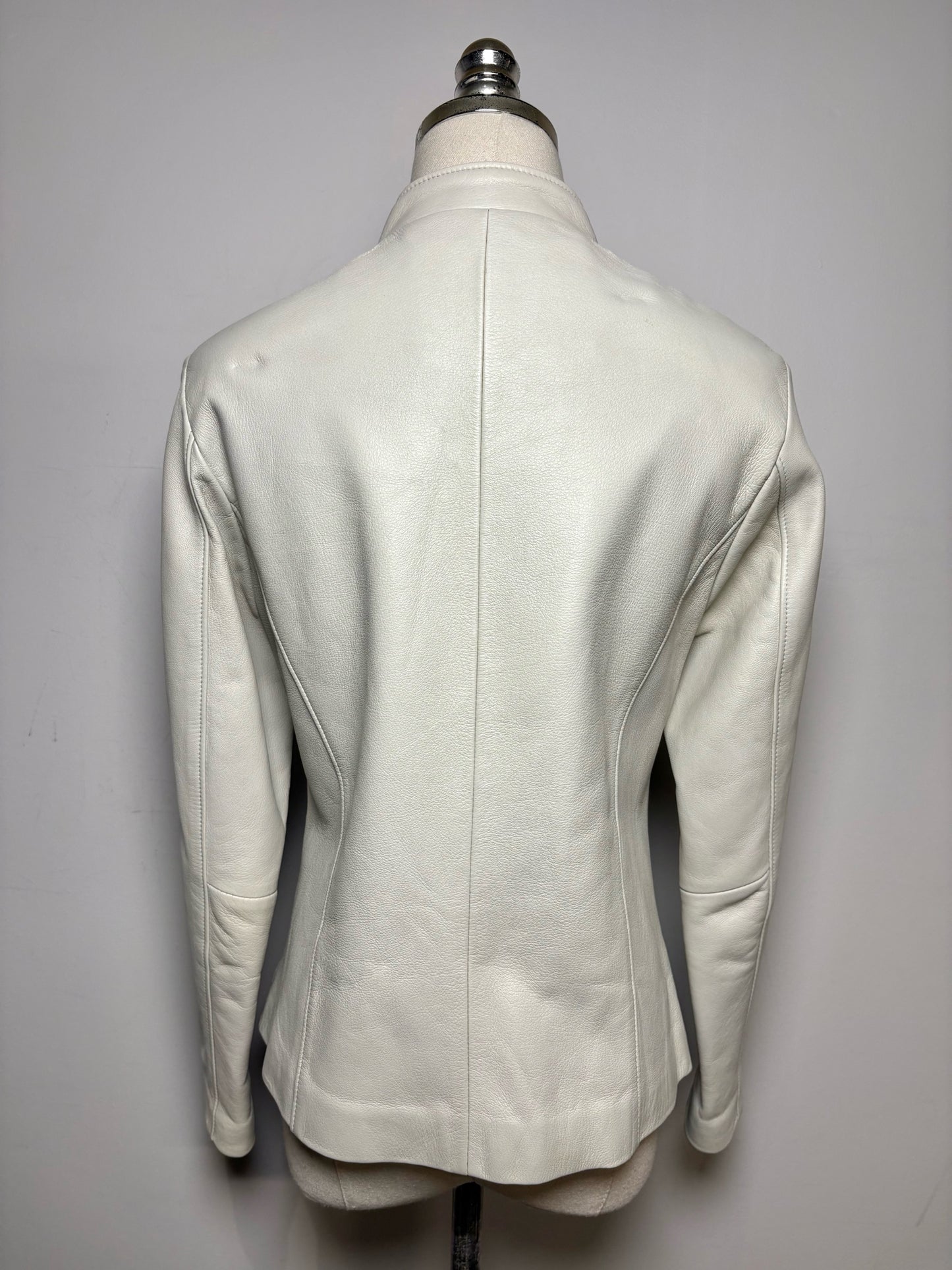 Size M San Piel Leather's House Bone Solid Women's Pure Leather Pre-owned Jacket