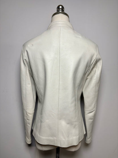 Size M San Piel Leather's House Bone Solid Women's Pure Leather Pre-owned Jacket