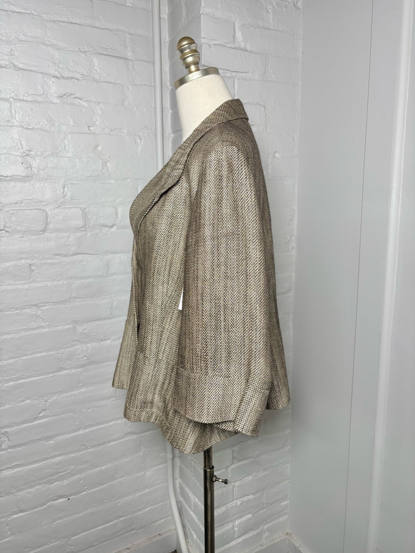 Women Size 14 Lafayette 148 Brown, Cream Blazer