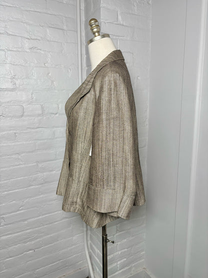 Women Size 14 Lafayette 148 Brown, Cream Blazer