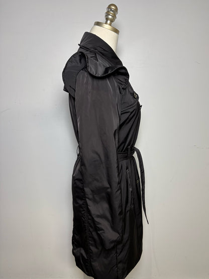 Women's Size 6 Love Moschino Black Double-Breasted Vintage Pre-Owned Rain Coat