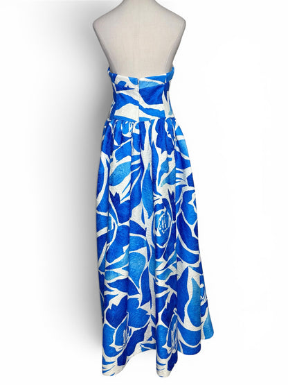 Women Size S Milly Annette Dream Rose Blue, White Ballgown NWT Pre-owned